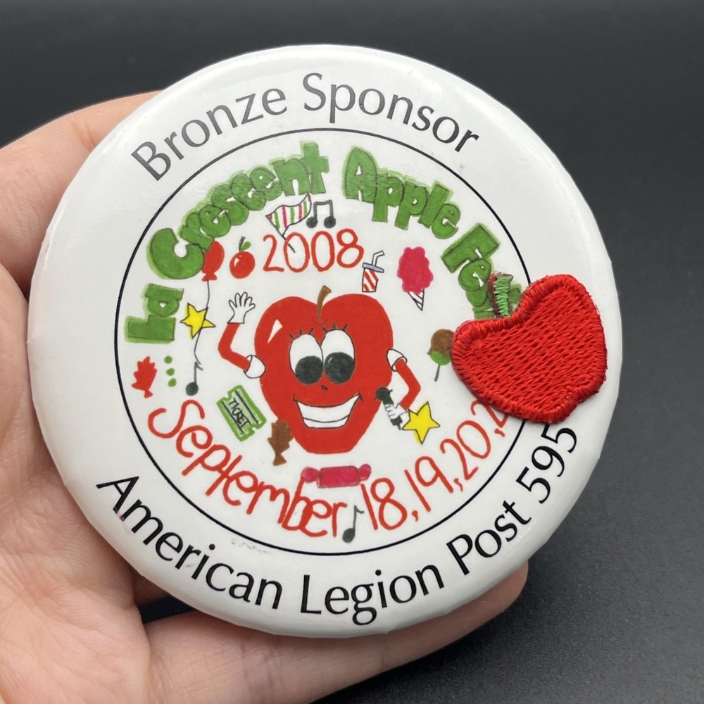 2008 LA Crescent Apple Festival‎ Bronze Sponsor American Legion Button Pin
